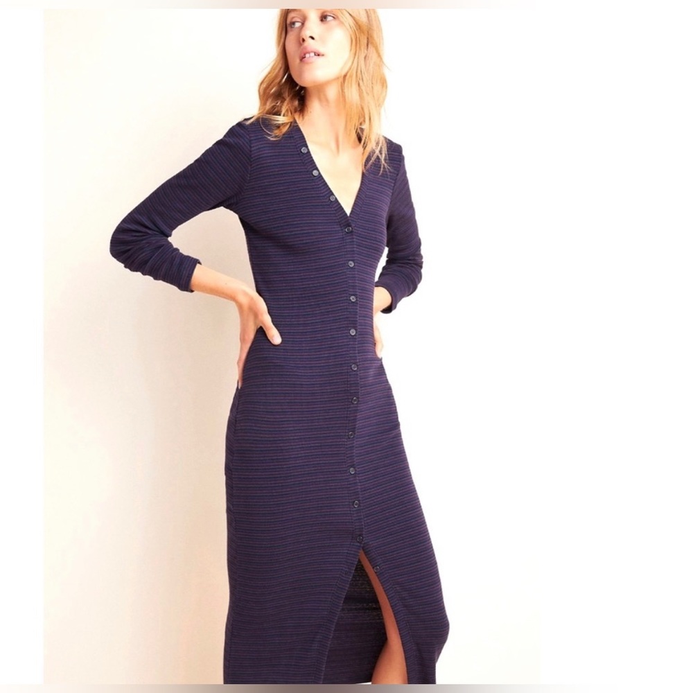 New Anthropologie Sundry XS size 0 Anthropologie striped bodycon button dress
